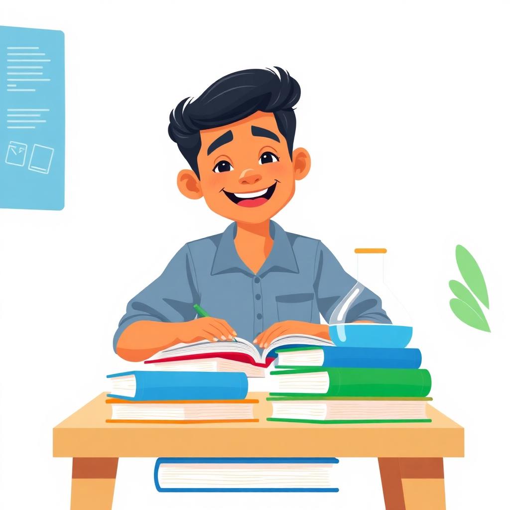 Student studying biology and chemistry